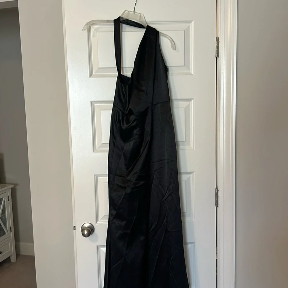 Black silk bridesmaids dress